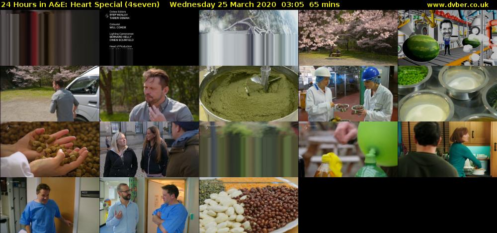24 Hours in A&E: Heart Special (4seven) Wednesday 25 March 2020 03:05 - 04:10
