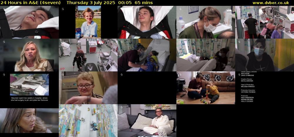 24 Hours in A&E (4seven) Thursday 3 July 2025 00:05 - 01:10