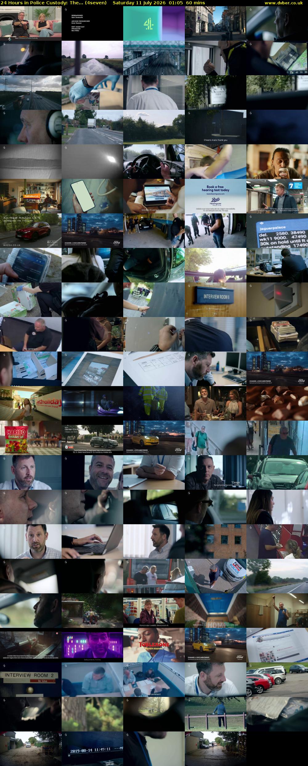 24 Hours in Police Custody: The... (4seven) Saturday 11 July 2026 01:05 - 02:05