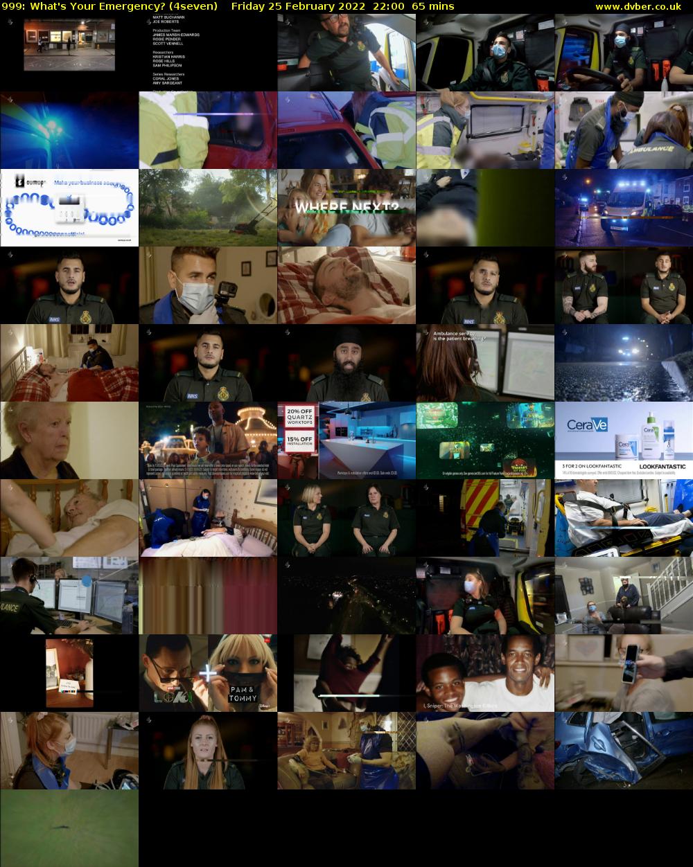 999: What's Your Emergency? (4seven) Friday 25 February 2022 22:00 - 23:05