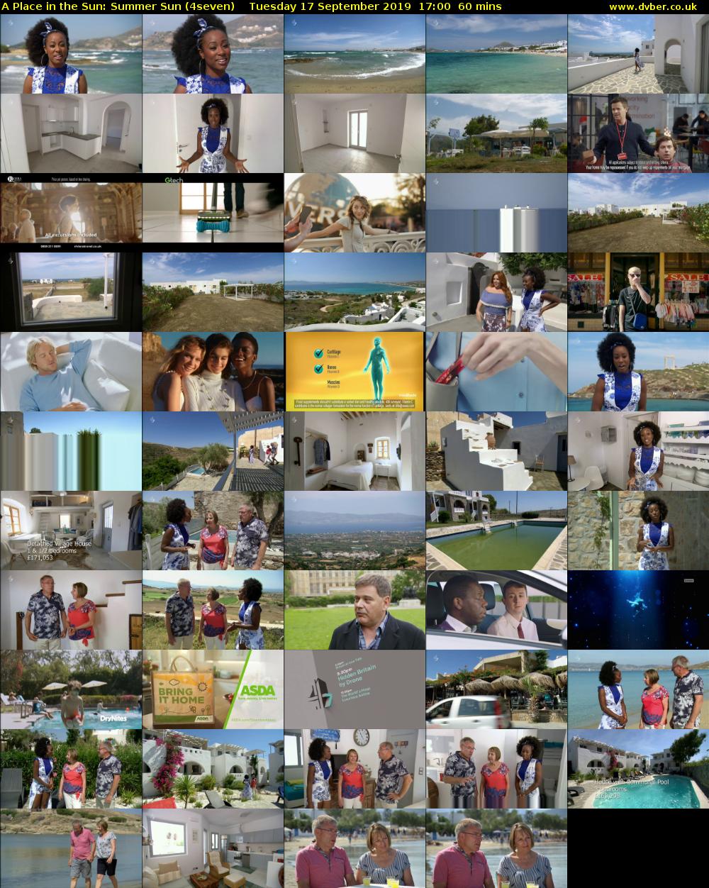 A Place in the Sun: Summer Sun (4seven) Tuesday 17 September 2019 17:00 - 18:00