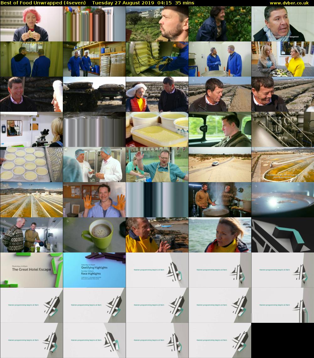 Best of Food Unwrapped (4seven) Tuesday 27 August 2019 04:15 - 04:50