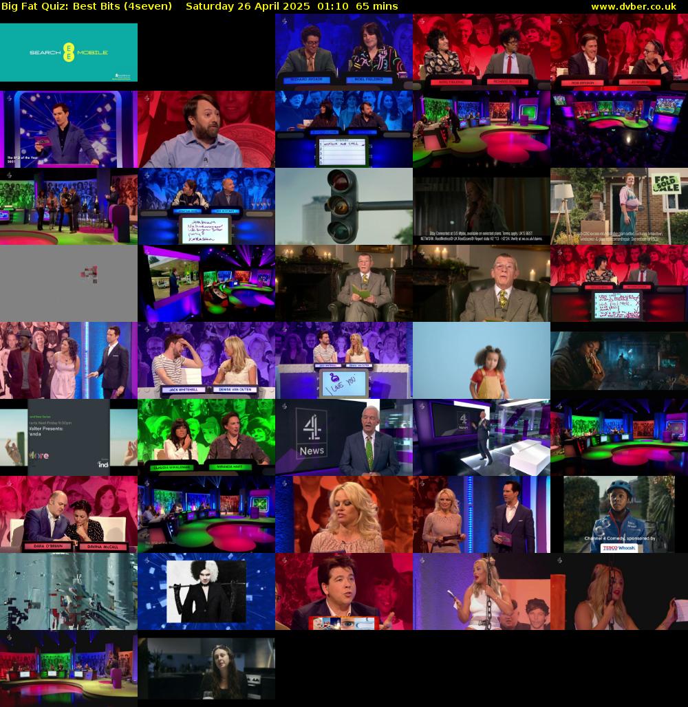 Big Fat Quiz: Best Bits (4seven) Saturday 26 April 2025 01:10 - 02:15