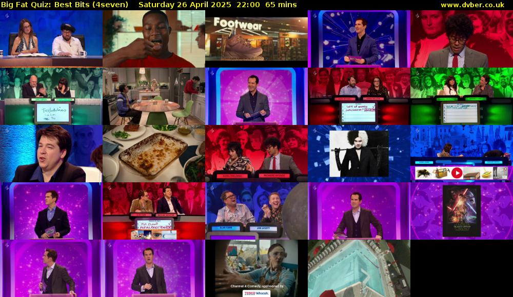 Big Fat Quiz: Best Bits (4seven) Saturday 26 April 2025 22:00 - 23:05