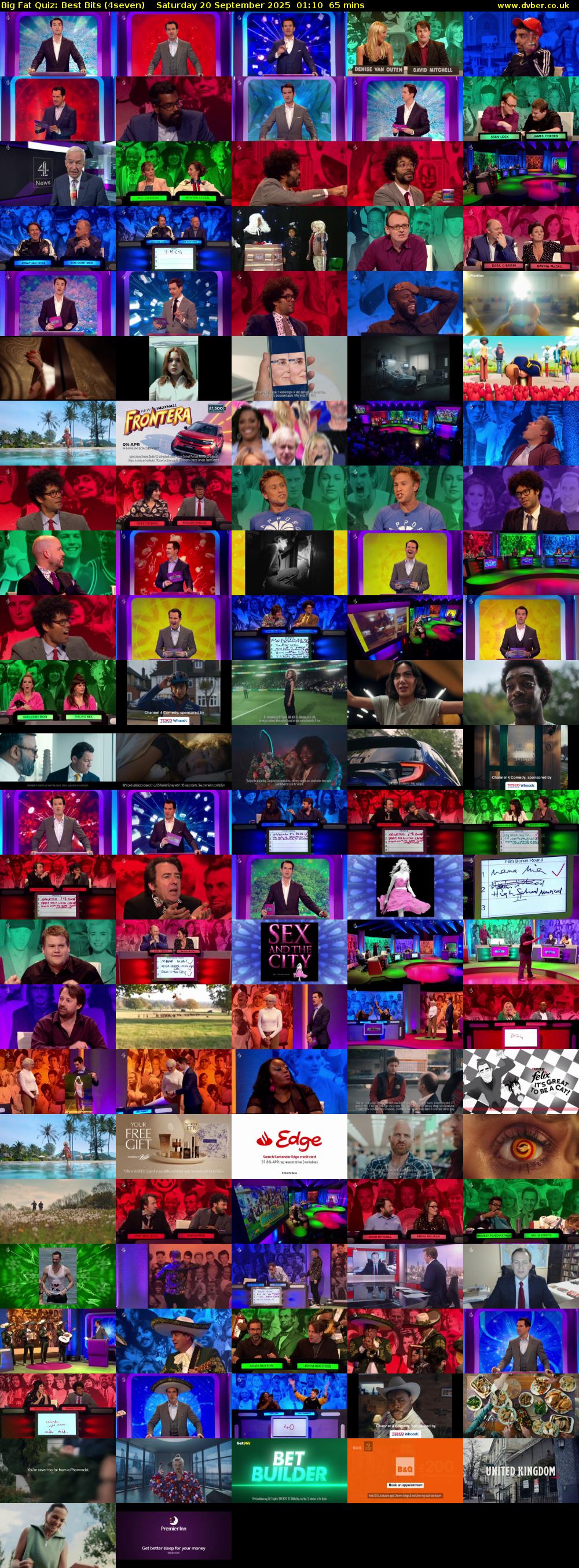 Big Fat Quiz: Best Bits (4seven) Saturday 20 September 2025 01:10 - 02:15