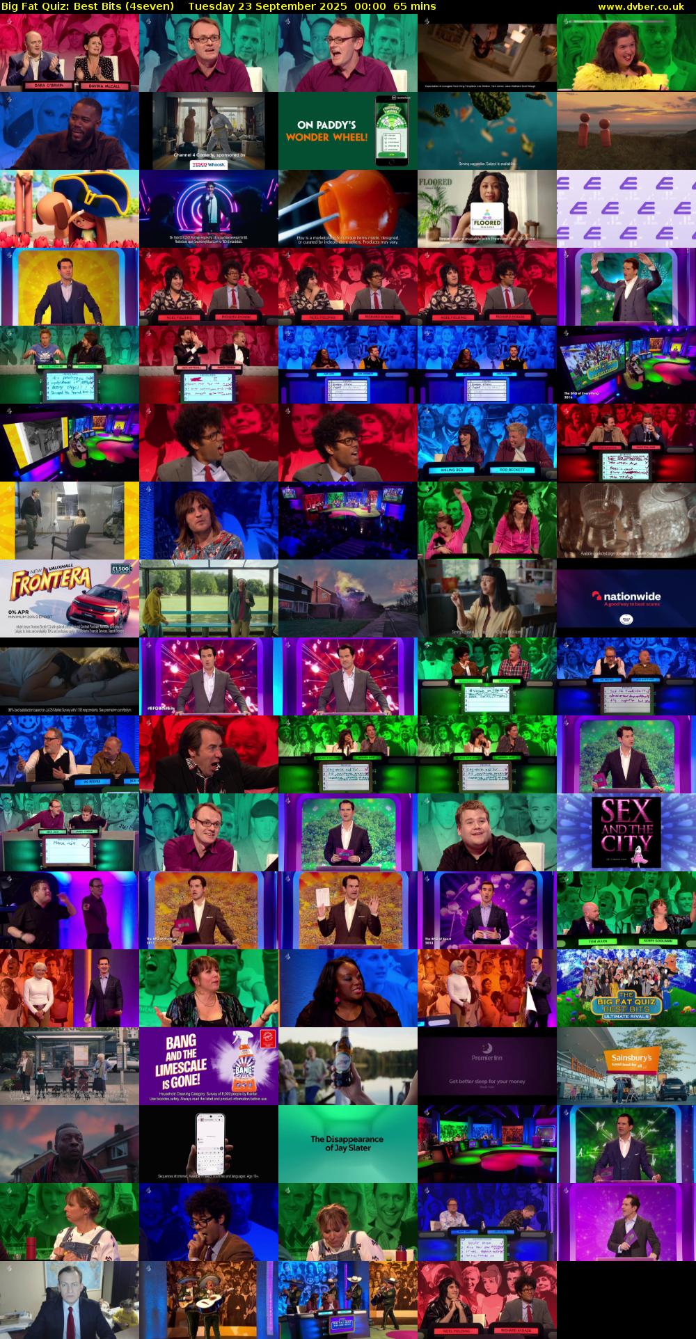 Big Fat Quiz: Best Bits (4seven) Tuesday 23 September 2025 00:00 - 01:05