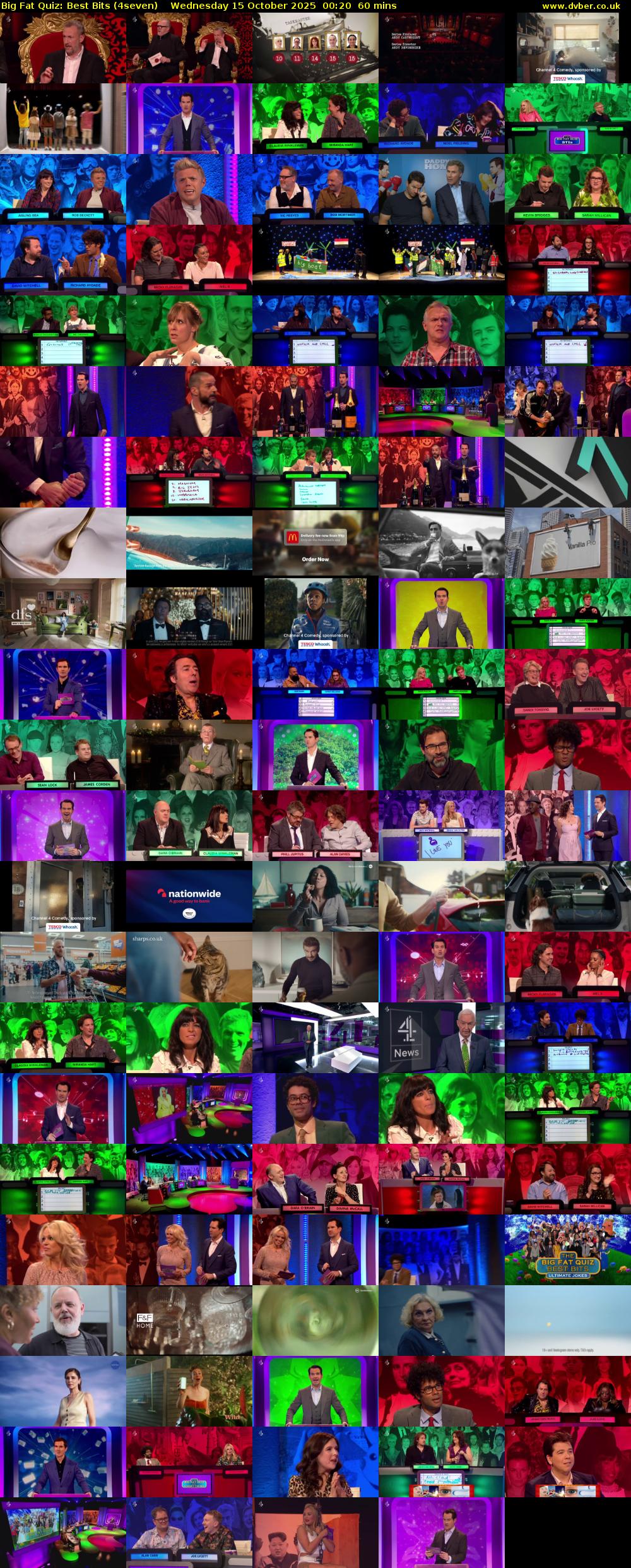 Big Fat Quiz: Best Bits (4seven) Wednesday 15 October 2025 00:20 - 01:20