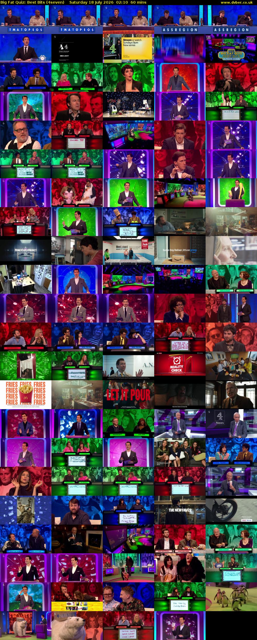 Big Fat Quiz: Best Bits (4seven) Saturday 18 July 2026 02:10 - 03:10