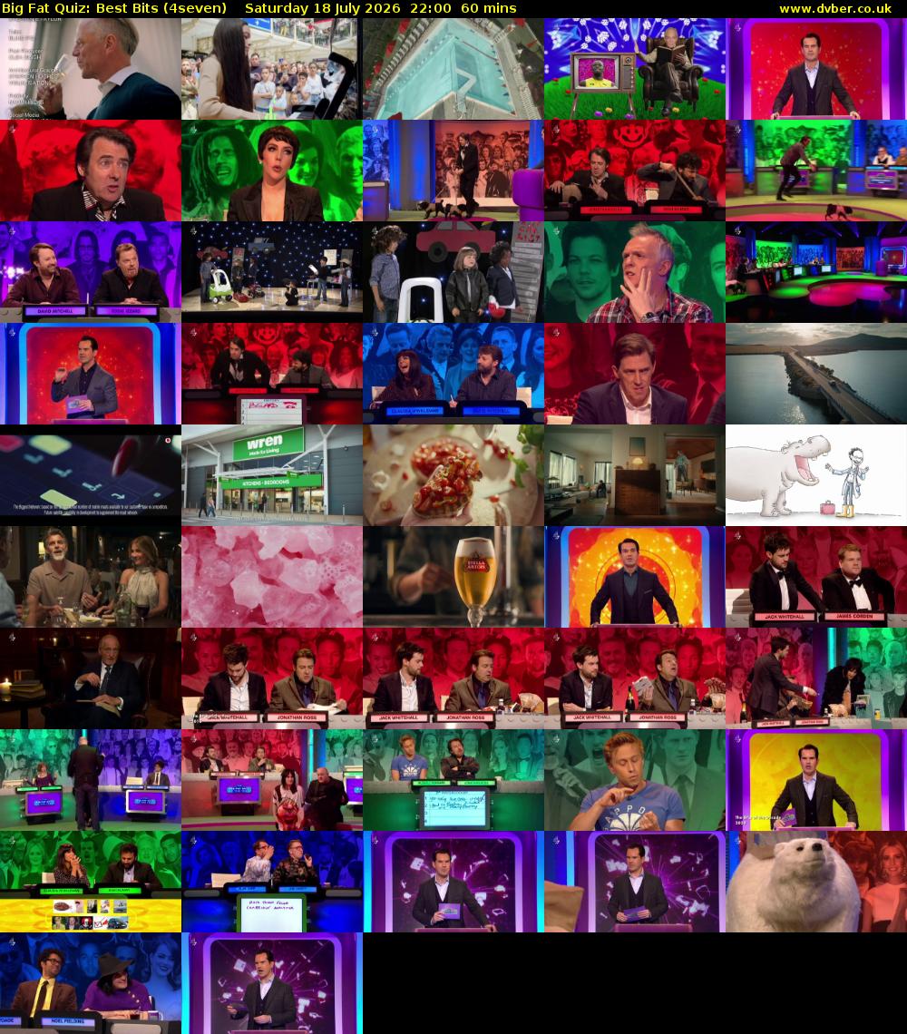 Big Fat Quiz: Best Bits (4seven) Saturday 18 July 2026 22:00 - 23:00