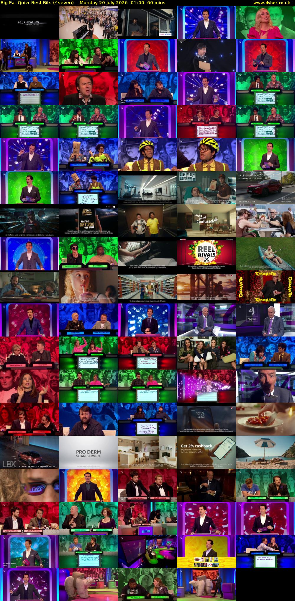 Big Fat Quiz: Best Bits (4seven) Monday 20 July 2026 01:00 - 02:00