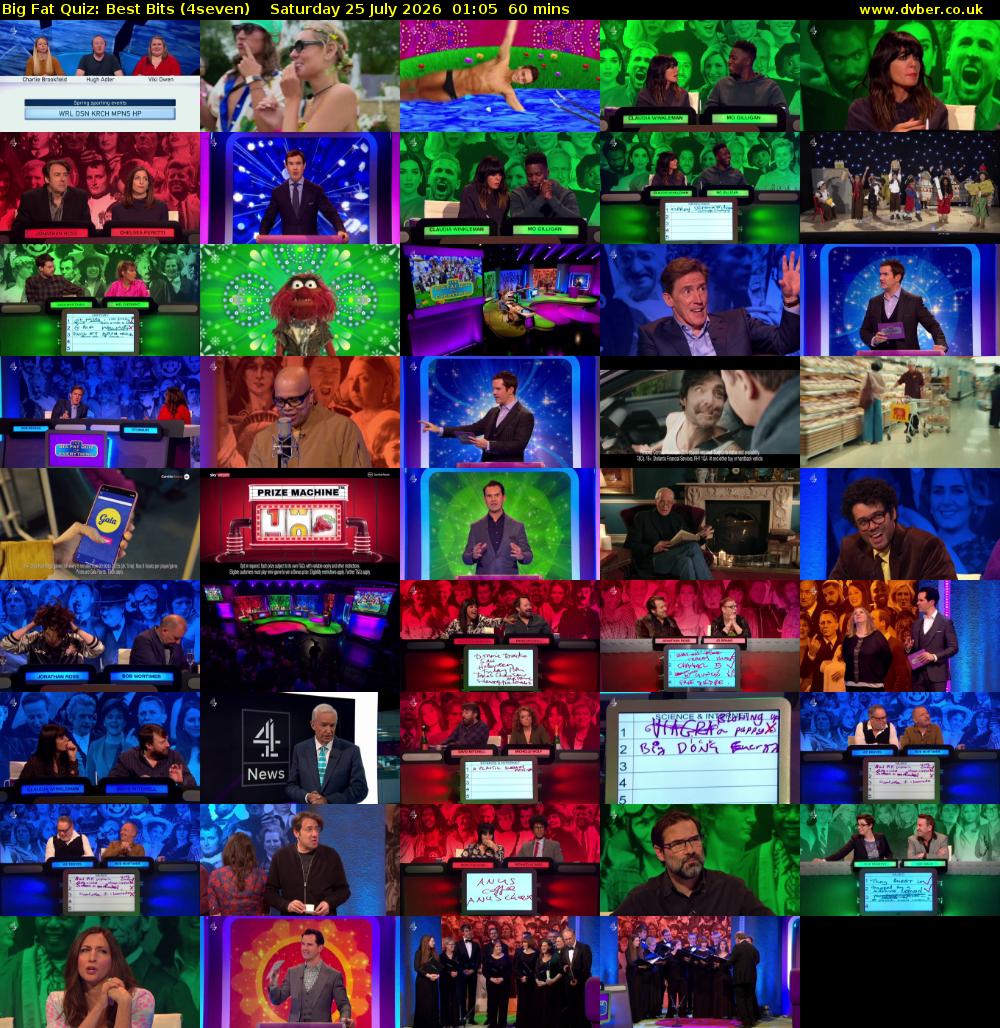 Big Fat Quiz: Best Bits (4seven) Saturday 25 July 2026 01:05 - 02:05