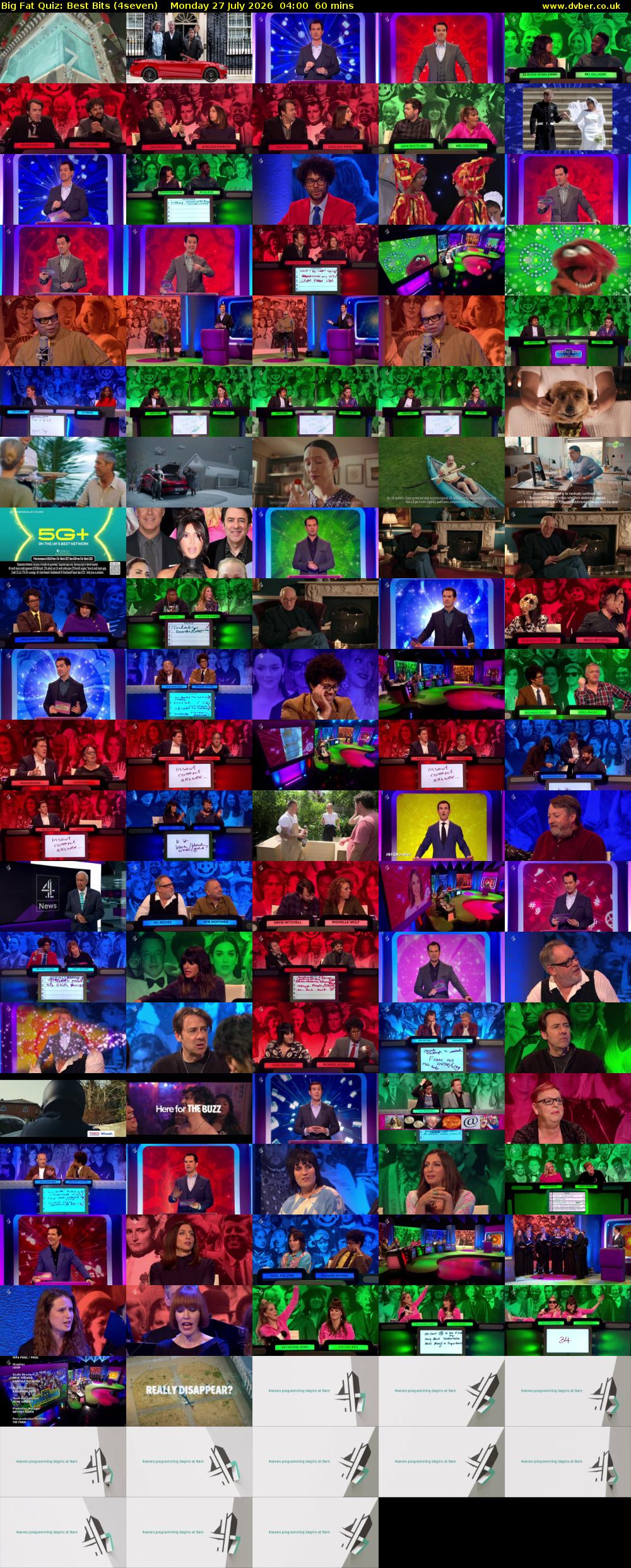 Big Fat Quiz: Best Bits (4seven) Monday 27 July 2026 04:00 - 05:00