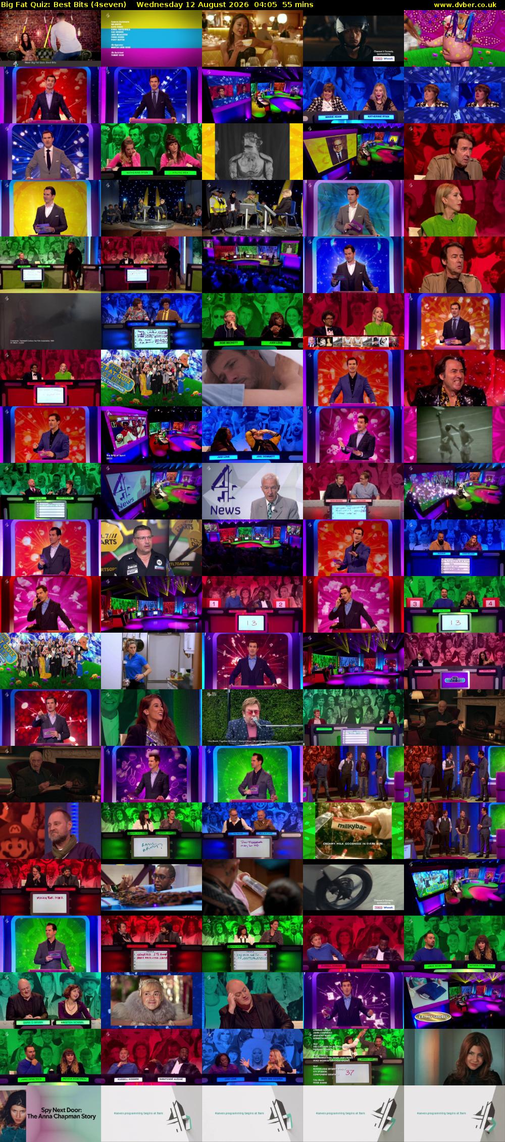 Big Fat Quiz: Best Bits (4seven) Wednesday 12 August 2026 04:05 - 05:00