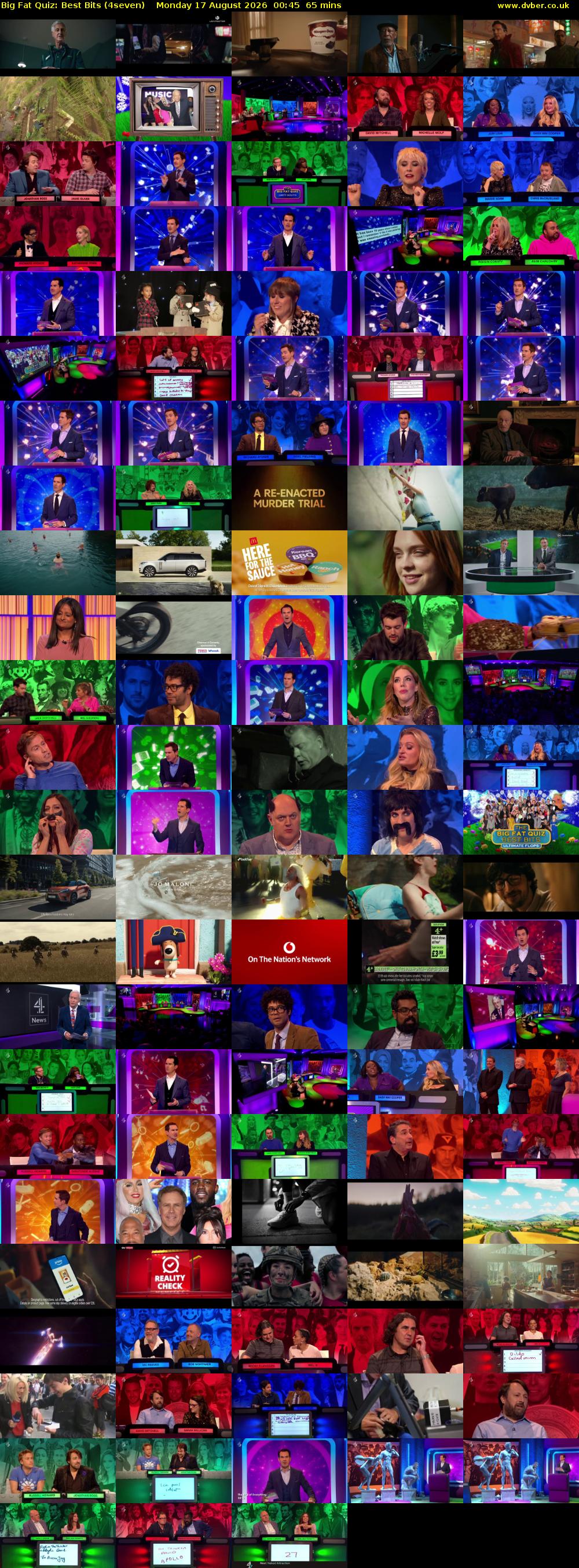 Big Fat Quiz: Best Bits (4seven) Monday 17 August 2026 00:45 - 01:50
