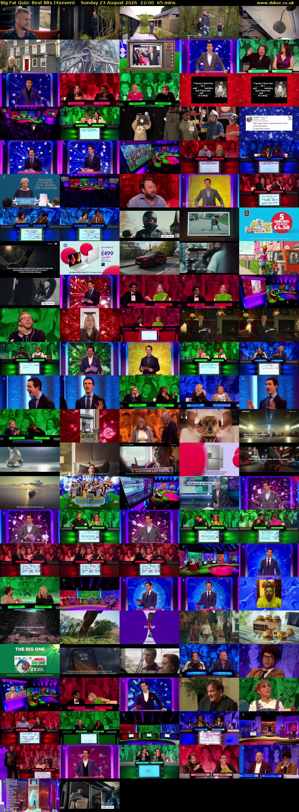 Big Fat Quiz: Best Bits (4seven) Sunday 23 August 2026 22:00 - 23:05