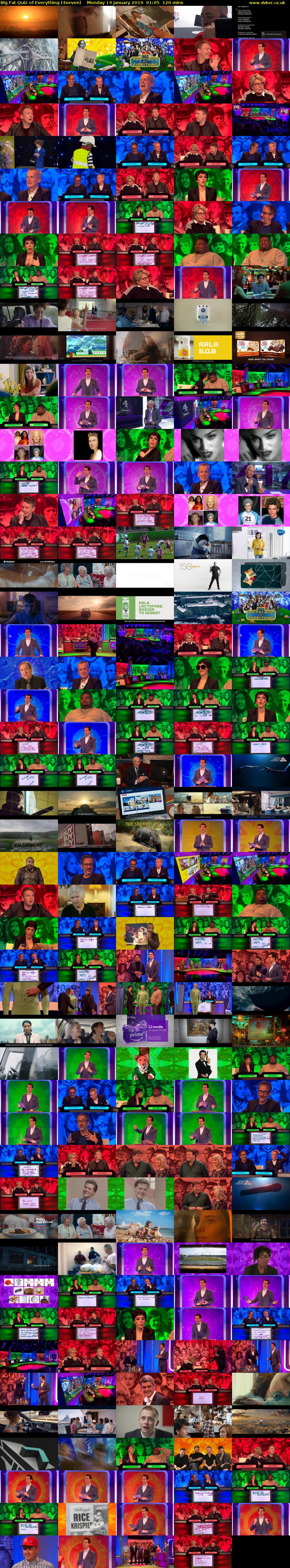 Big Fat Quiz of Everything (4seven) Monday 14 January 2019 01:05 - 03:05
