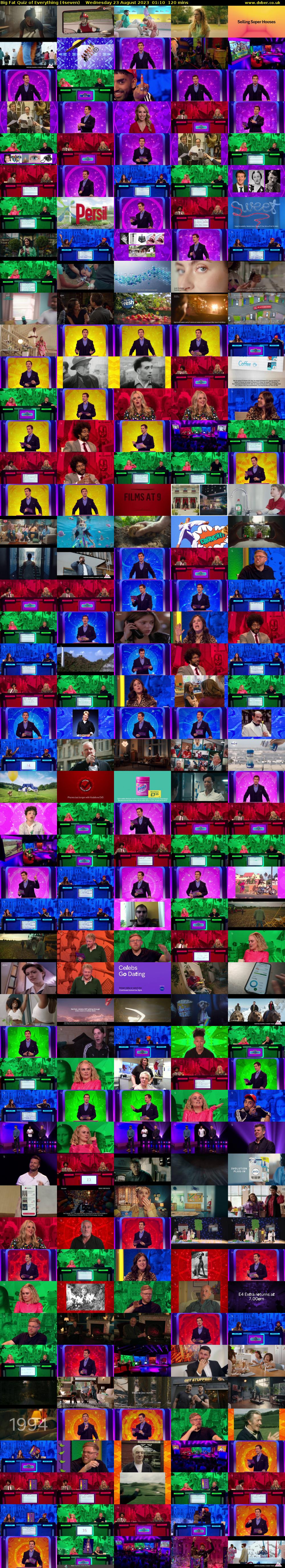 Big Fat Quiz of Everything (4seven) Wednesday 23 August 2023 01:10 - 03:10