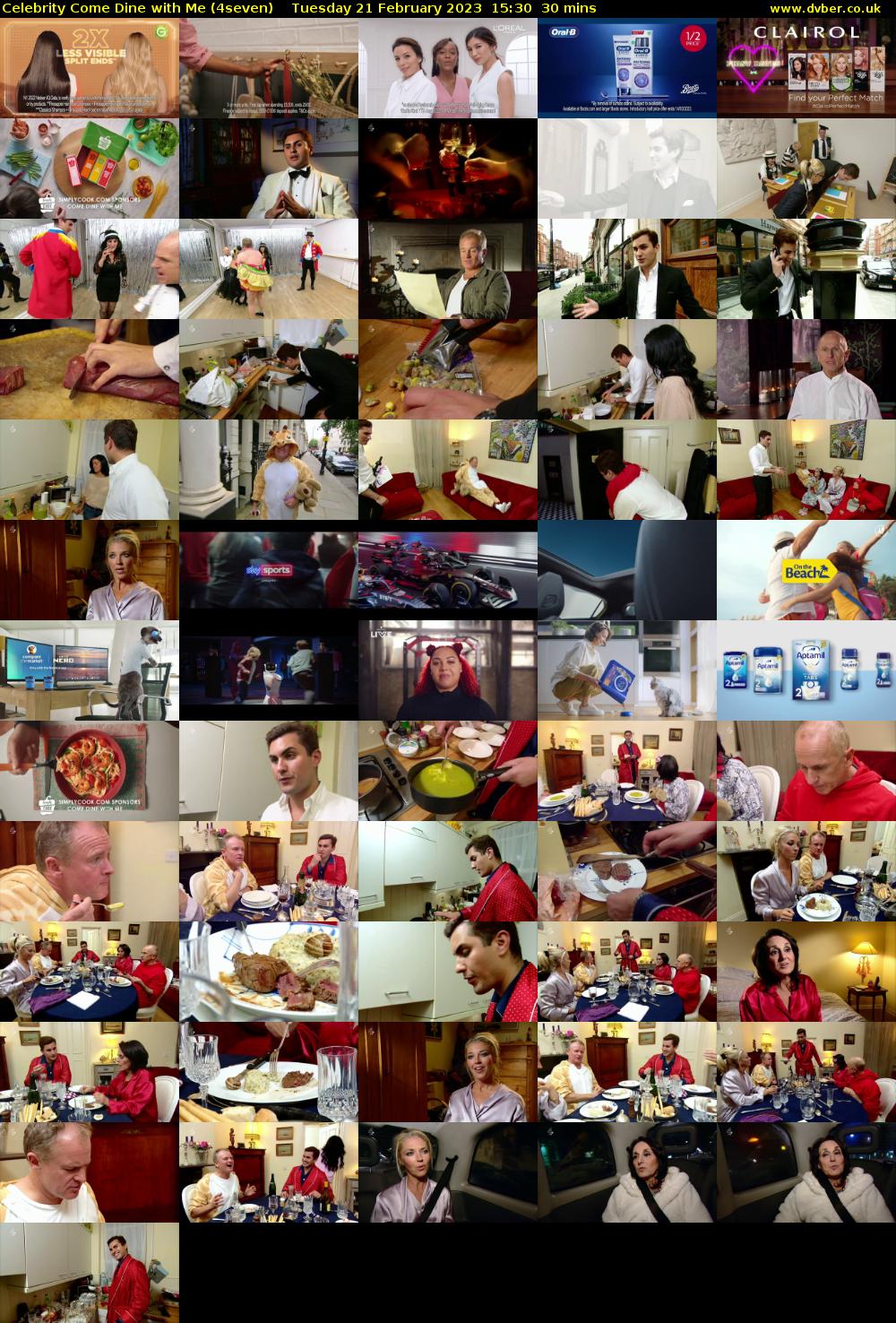 Celebrity Come Dine with Me (4seven) Tuesday 21 February 2023 15:30 - 16:00