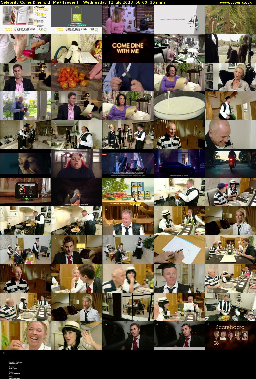 Celebrity Come Dine with Me (4seven) Wednesday 12 July 2023 09:00 - 09:30