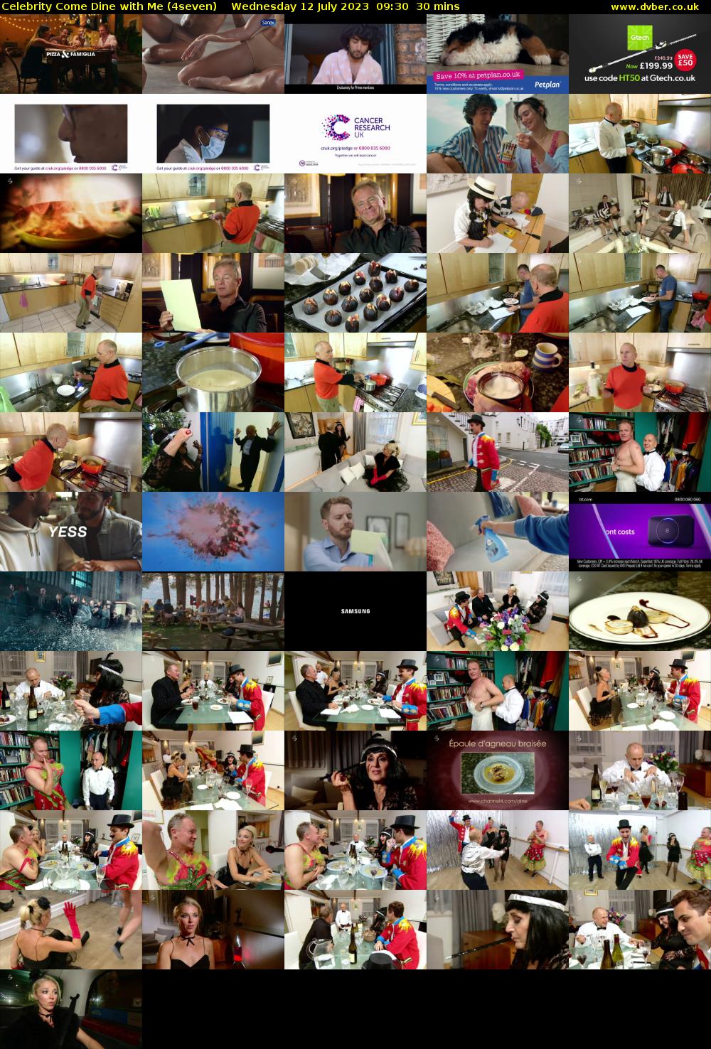 Celebrity Come Dine with Me (4seven) Wednesday 12 July 2023 09:30 - 10:00