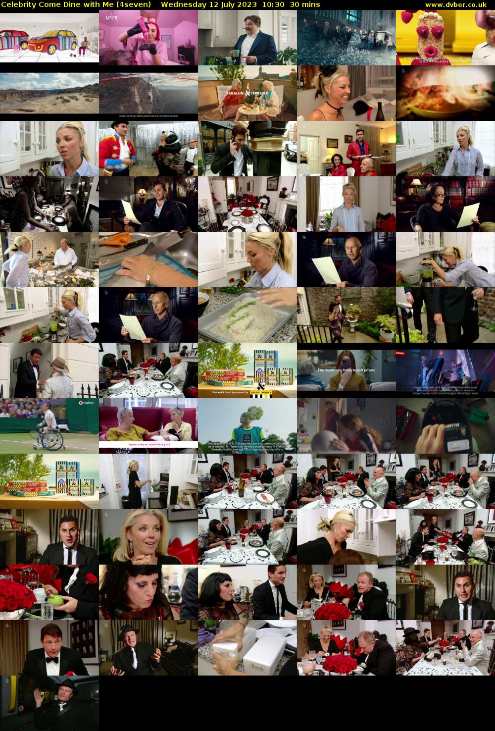 Celebrity Come Dine with Me (4seven) Wednesday 12 July 2023 10:30 - 11:00