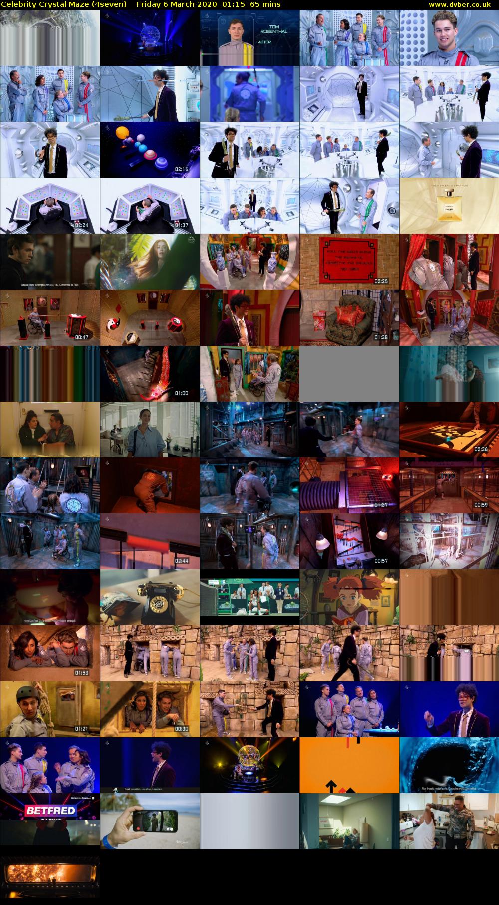 Celebrity Crystal Maze (4seven) Friday 6 March 2020 01:15 - 02:20