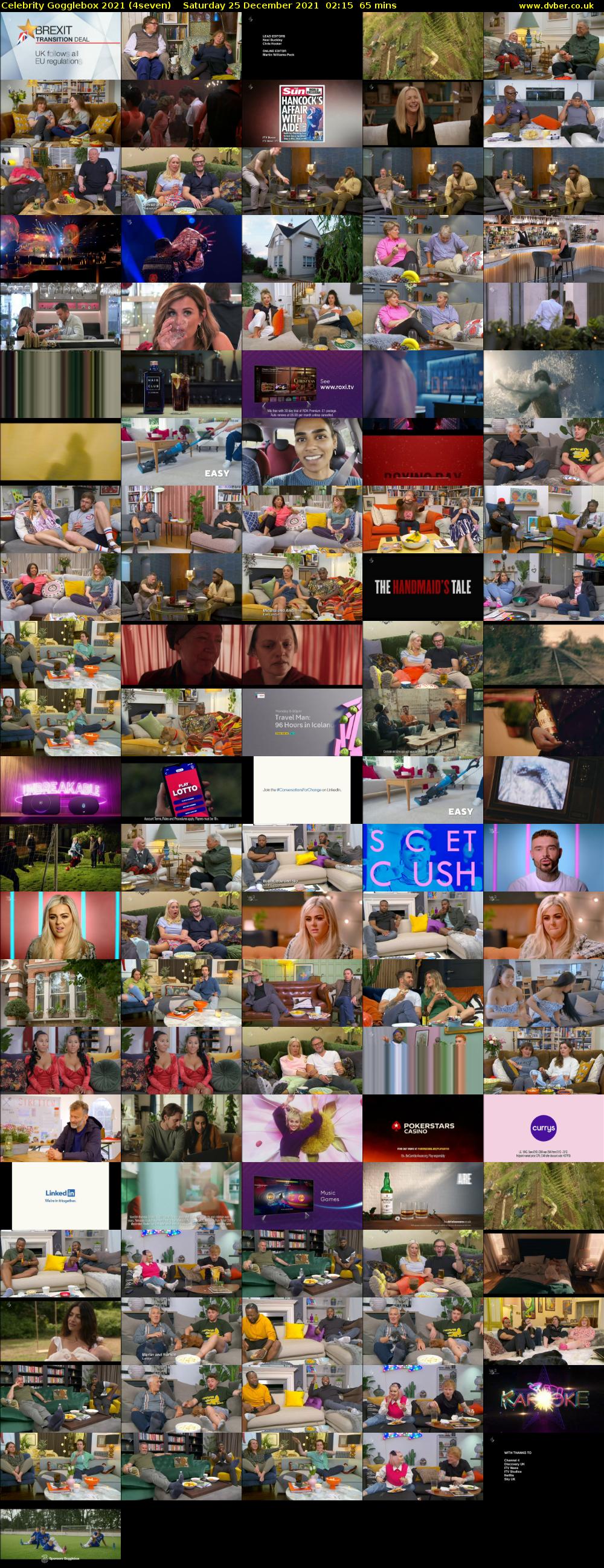 Celebrity Gogglebox 2021 (4seven) Saturday 25 December 2021 02:15 - 03:20