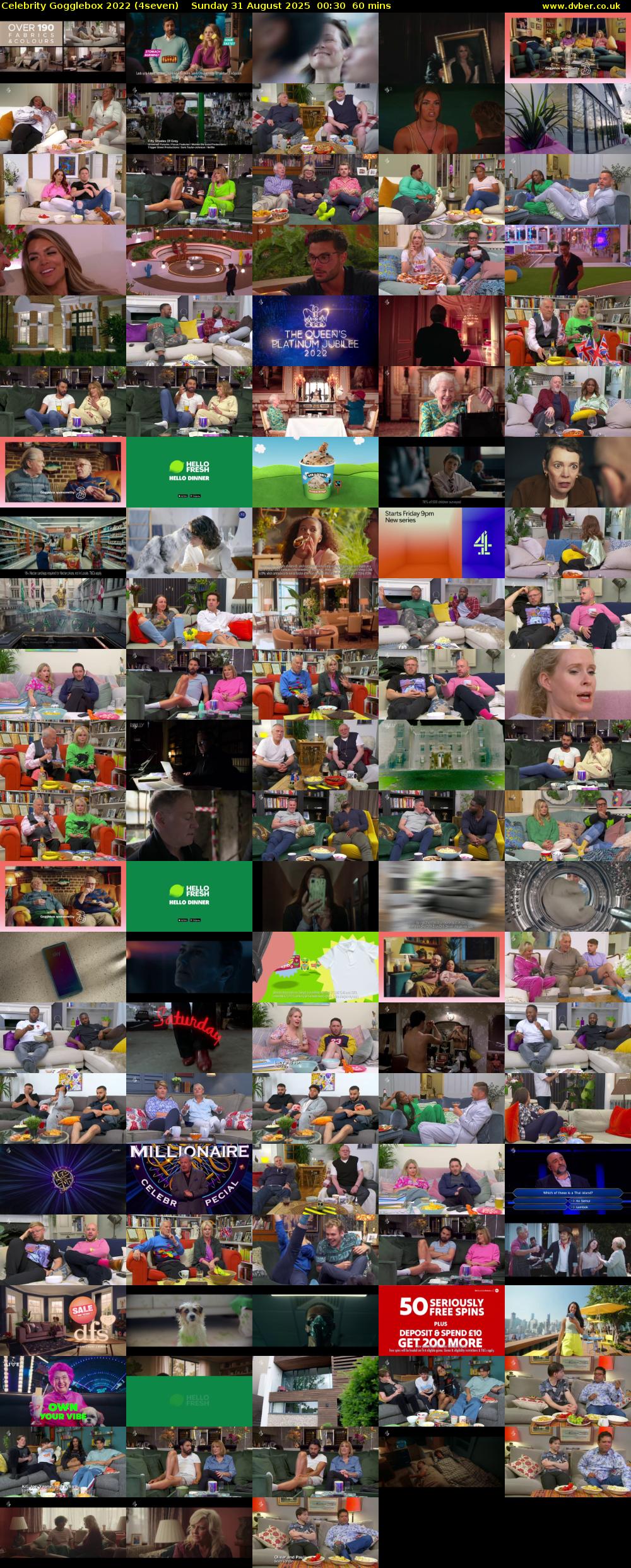 Celebrity Gogglebox 2022 (4seven) Sunday 31 August 2025 00:30 - 01:30