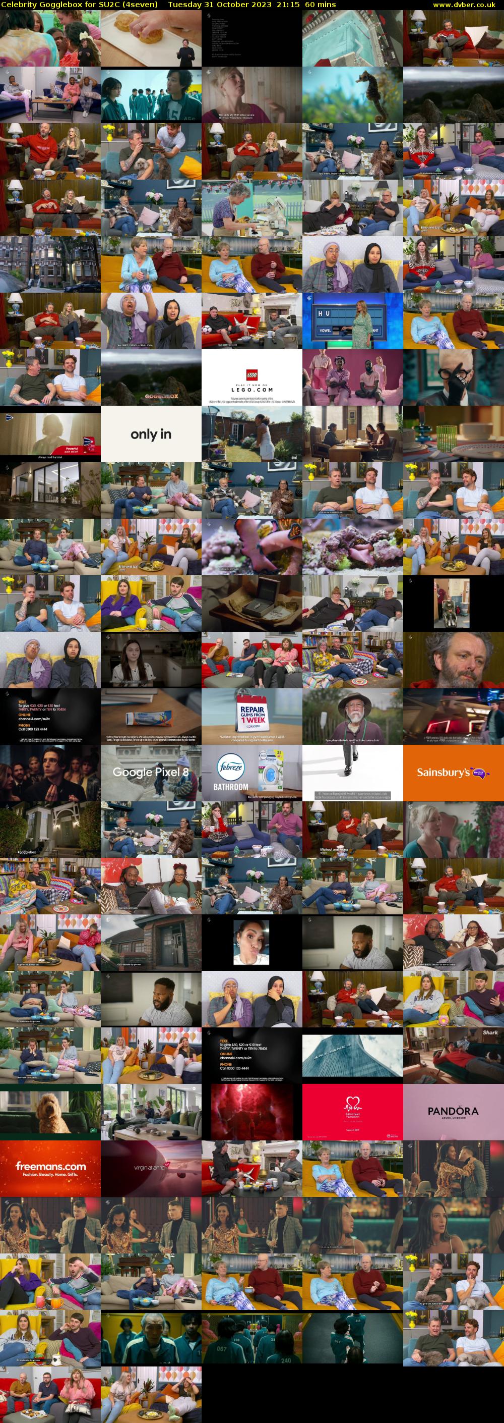 Celebrity Gogglebox for SU2C (4seven) Tuesday 31 October 2023 21:15 - 22:15