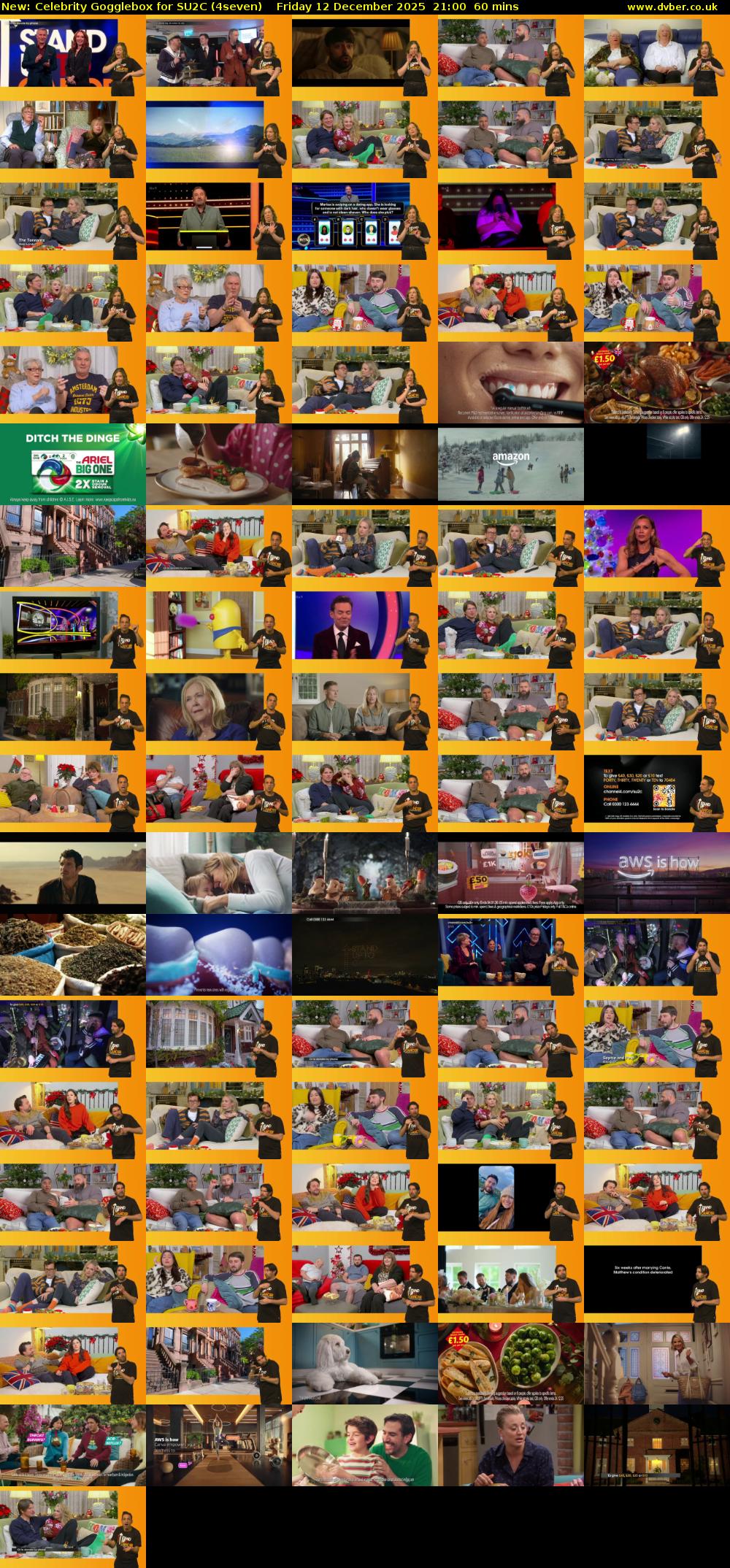 Celebrity Gogglebox for SU2C (4seven) Friday 12 December 2025 21:00 - 22:00