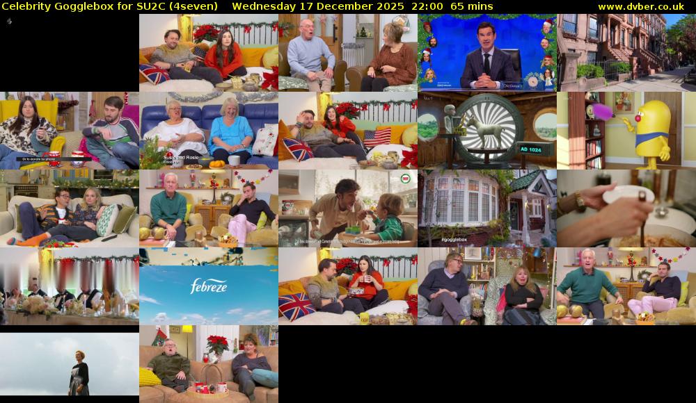 Celebrity Gogglebox for SU2C (4seven) Wednesday 17 December 2025 22:00 - 23:05