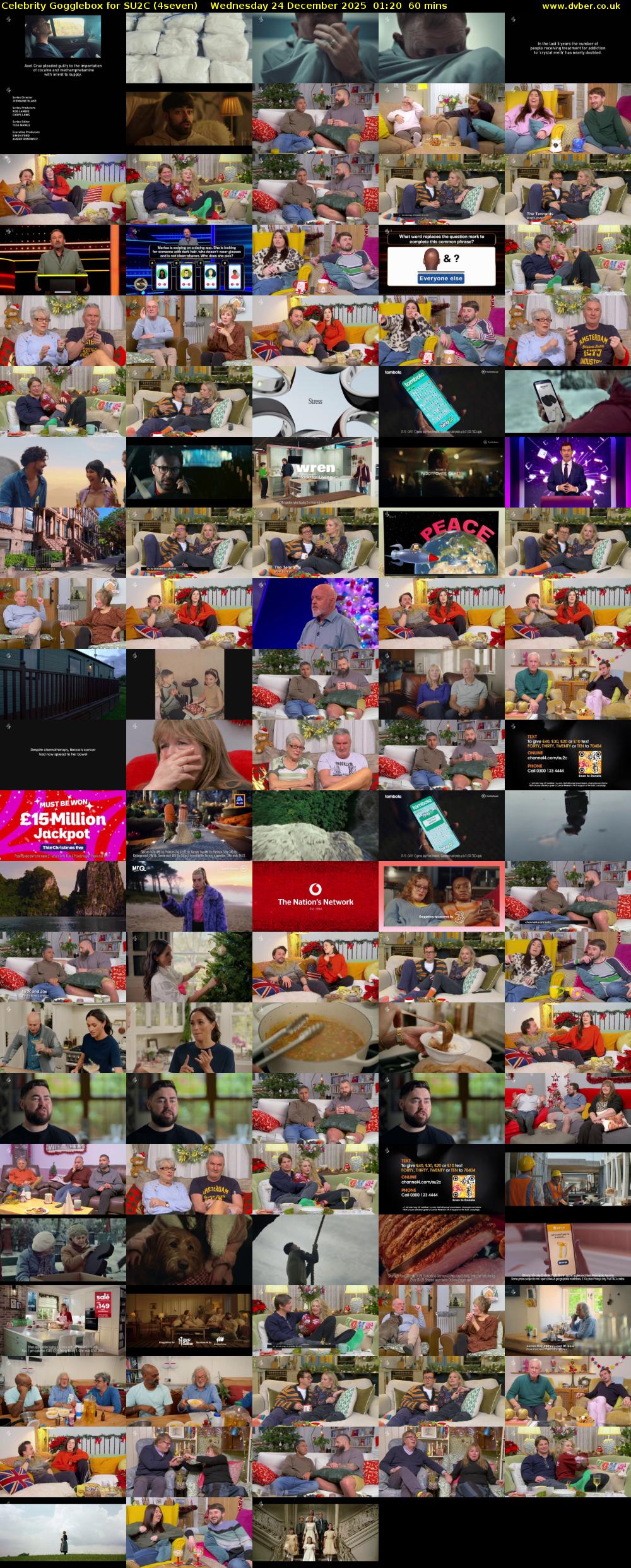 Celebrity Gogglebox for SU2C (4seven) Wednesday 24 December 2025 01:20 - 02:20