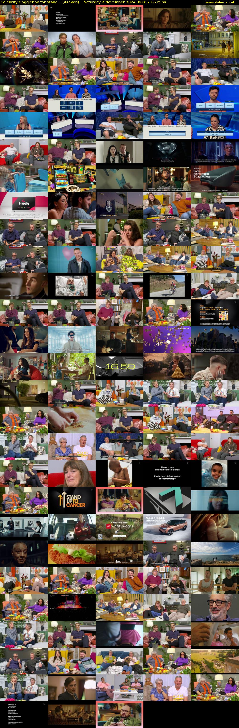 Celebrity Gogglebox for Stand... (4seven) Saturday 2 November 2024 00:05 - 01:10
