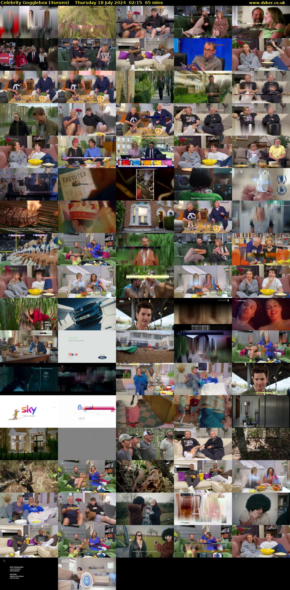 Celebrity Gogglebox (4seven) Thursday 18 July 2024 02:15 - 03:20
