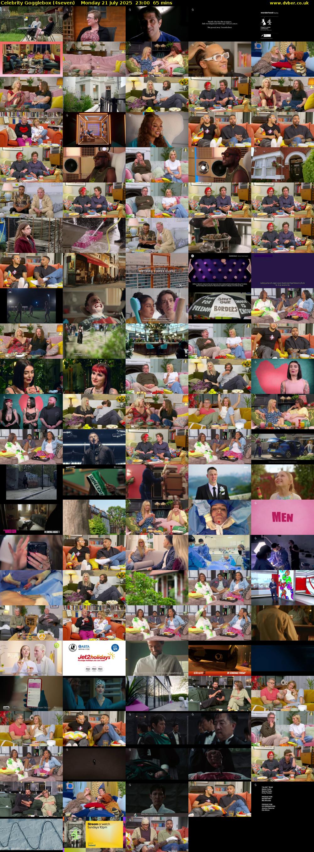 Celebrity Gogglebox (4seven) Monday 21 July 2025 23:00 - 00:05