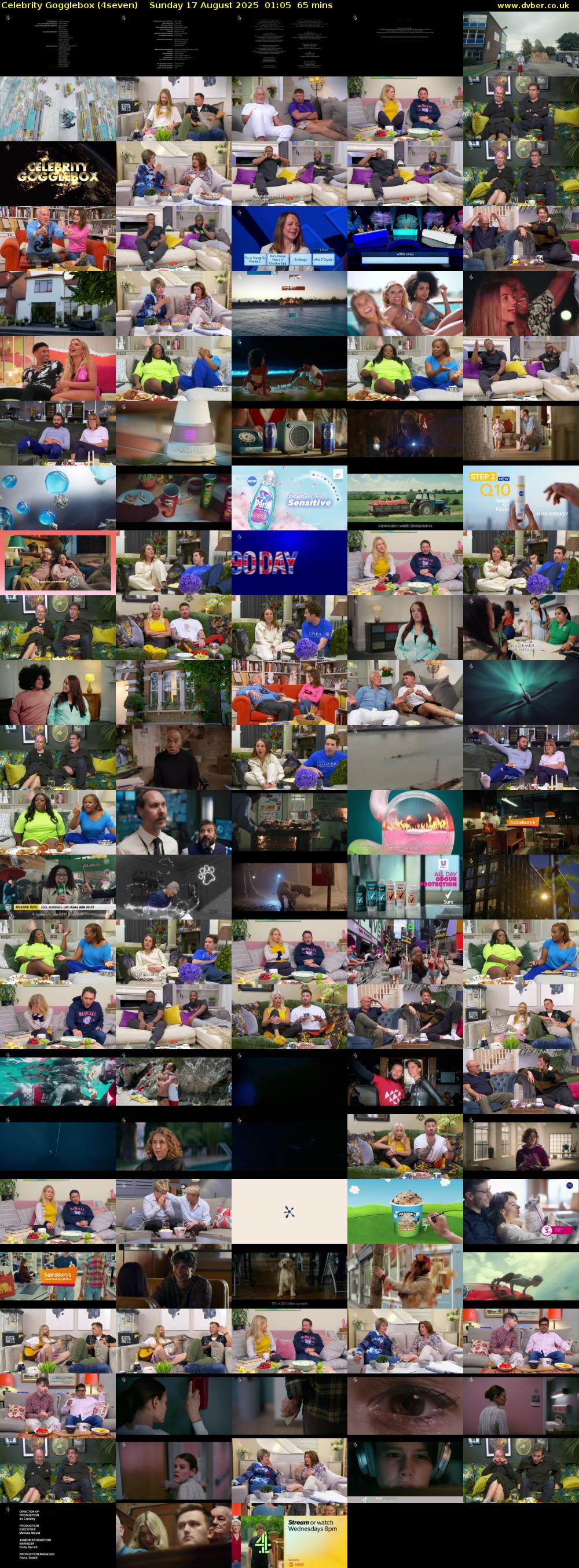 Celebrity Gogglebox (4seven) Sunday 17 August 2025 01:05 - 02:10