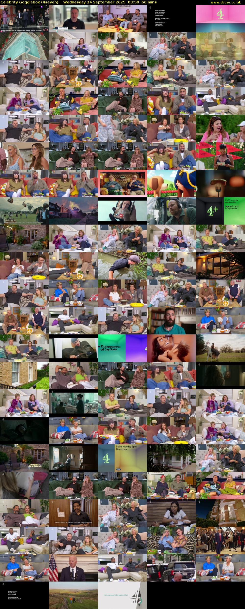 Celebrity Gogglebox (4seven) Wednesday 24 September 2025 03:50 - 04:50