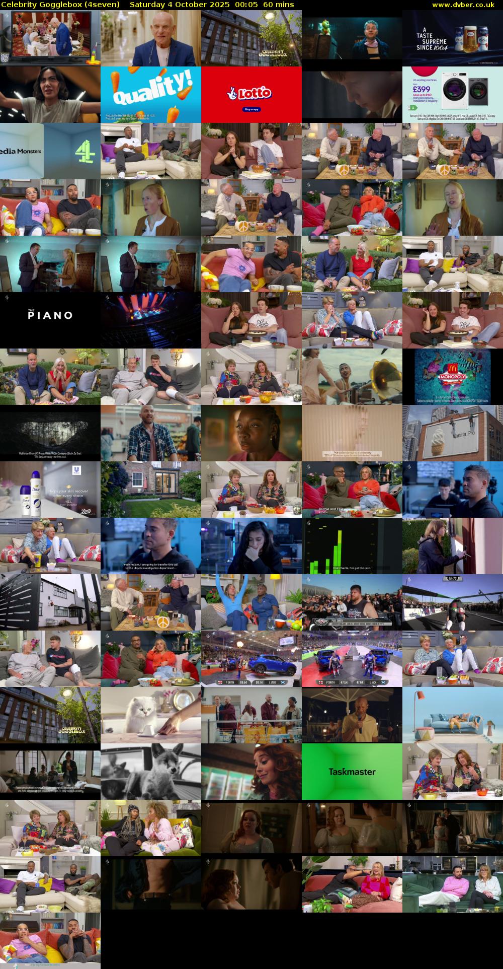 Celebrity Gogglebox (4seven) Saturday 4 October 2025 00:05 - 01:05
