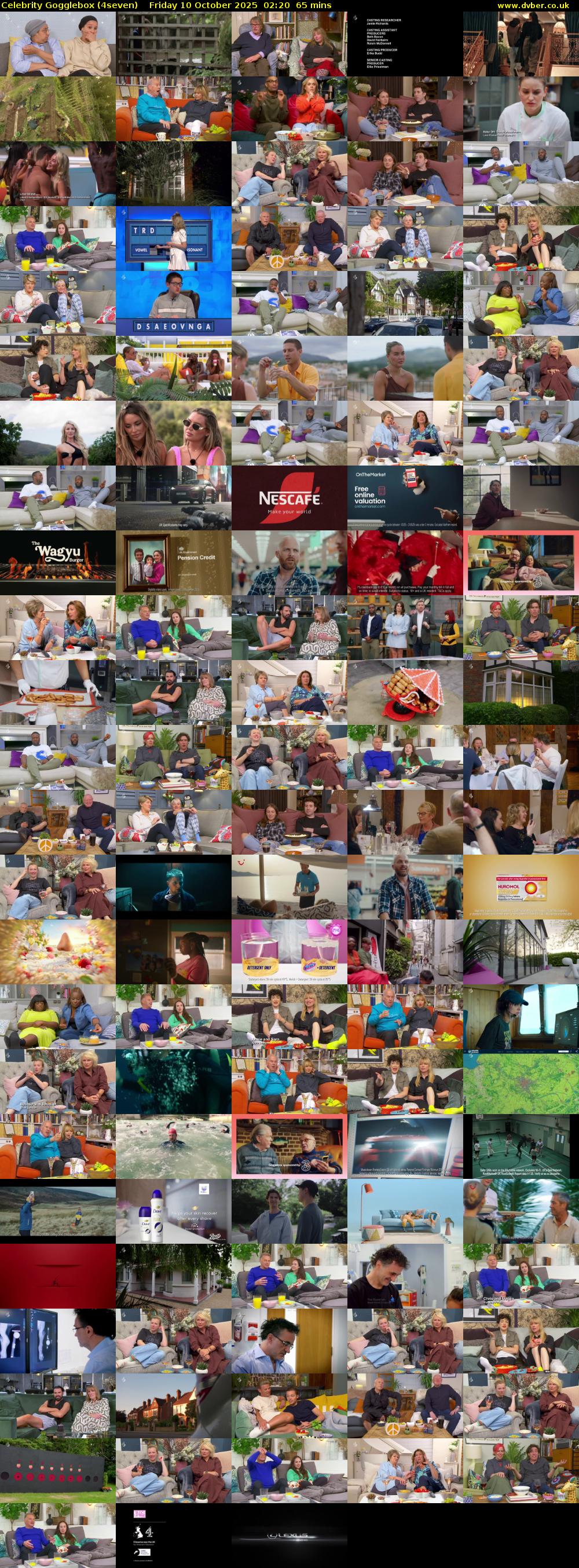 Celebrity Gogglebox (4seven) Friday 10 October 2025 02:20 - 03:25