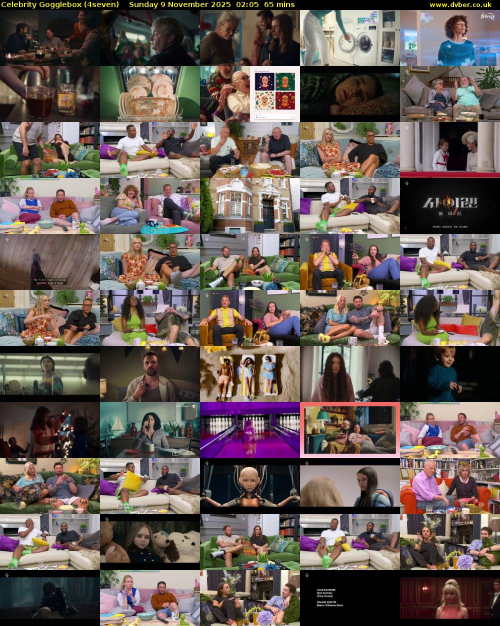 Celebrity Gogglebox (4seven) Sunday 9 November 2025 02:05 - 03:10