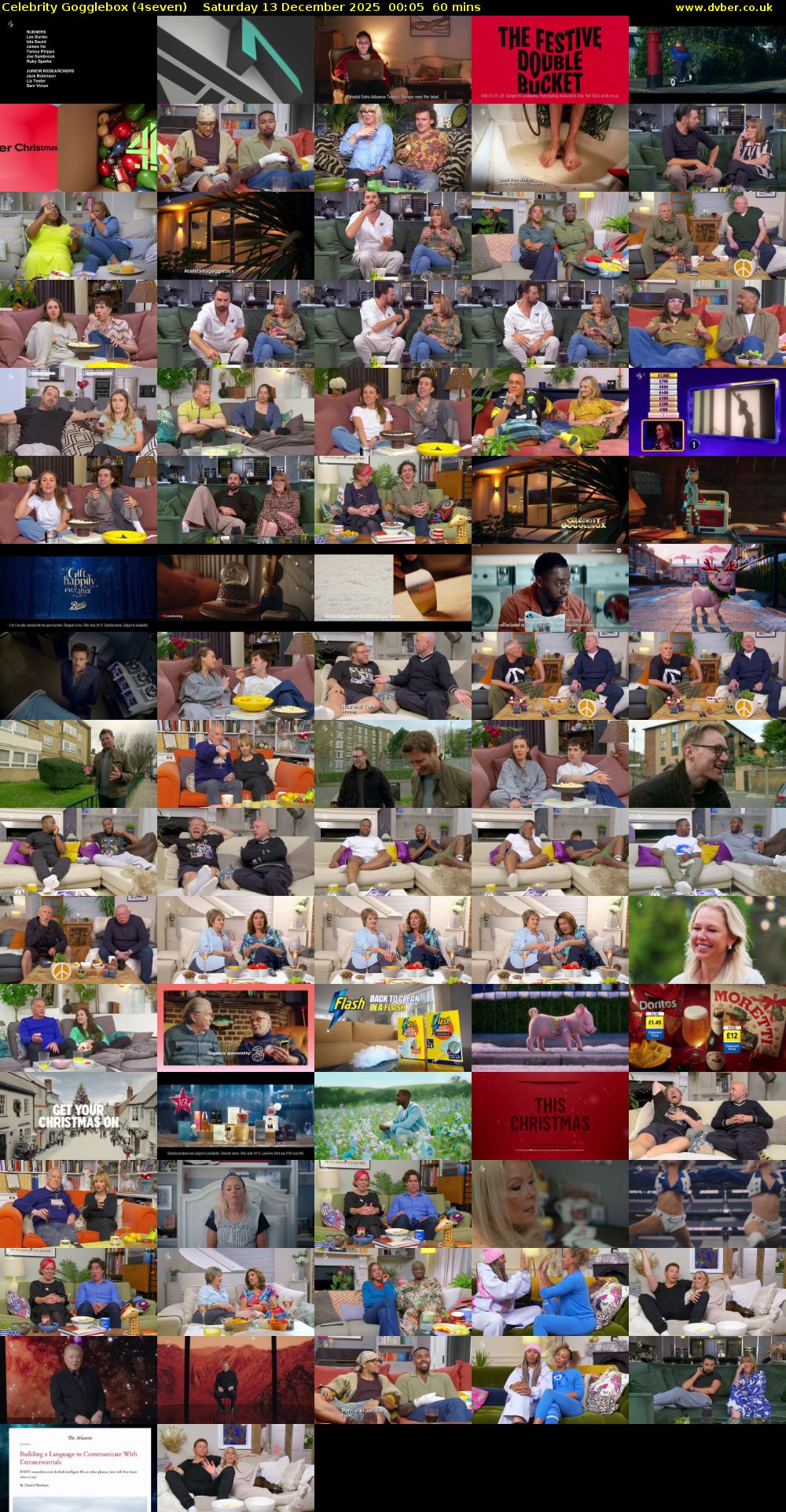 Celebrity Gogglebox (4seven) Saturday 13 December 2025 00:05 - 01:05