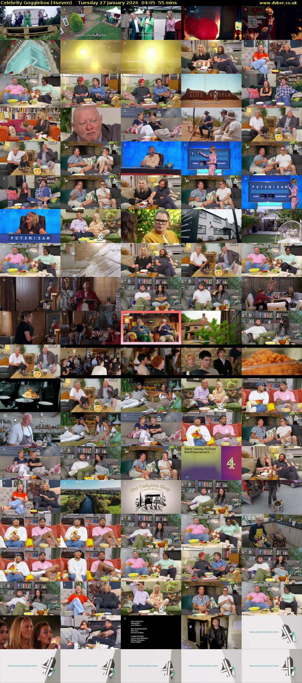 Celebrity Gogglebox (4seven) Tuesday 27 January 2026 04:05 - 05:00