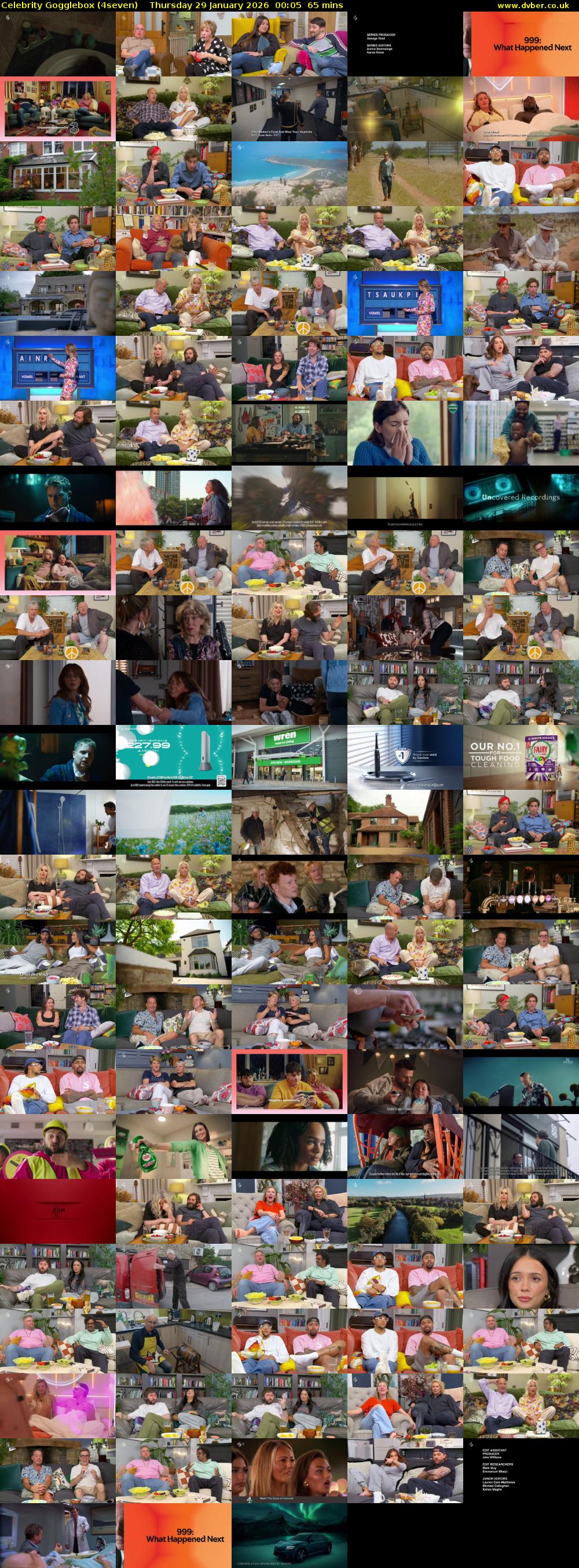 Celebrity Gogglebox (4seven) Thursday 29 January 2026 00:05 - 01:10