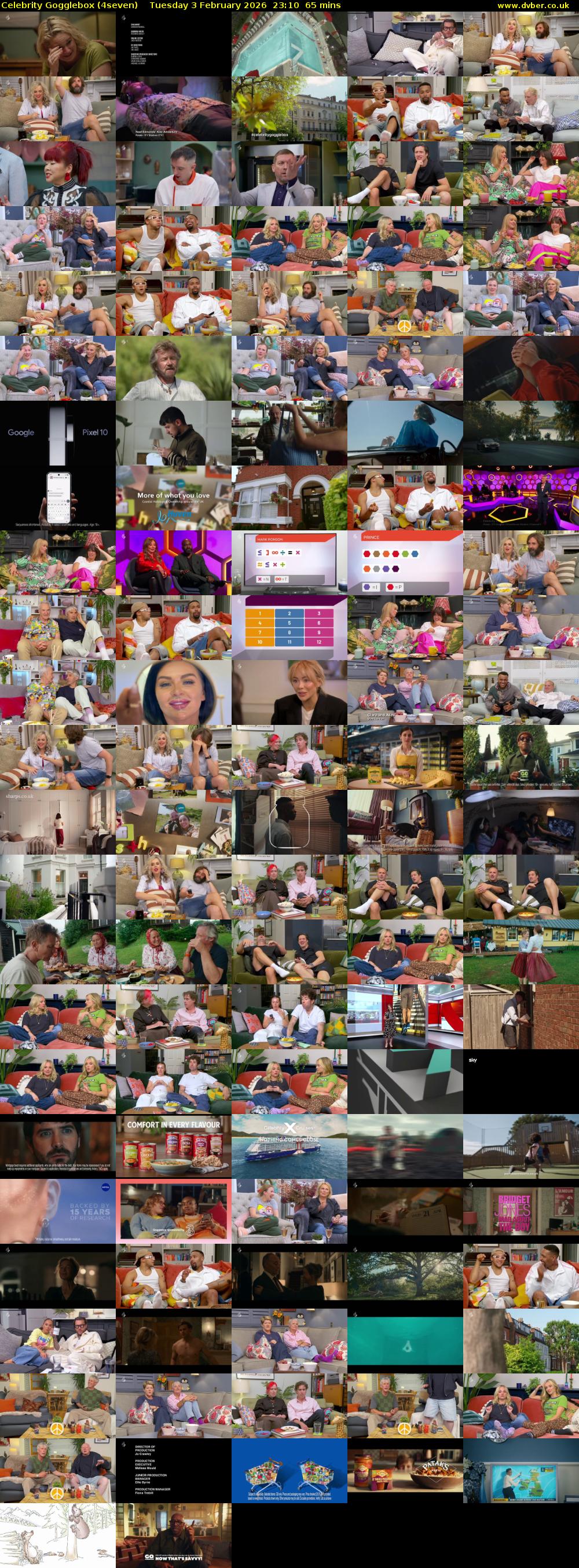 Celebrity Gogglebox (4seven) Tuesday 3 February 2026 23:10 - 00:15