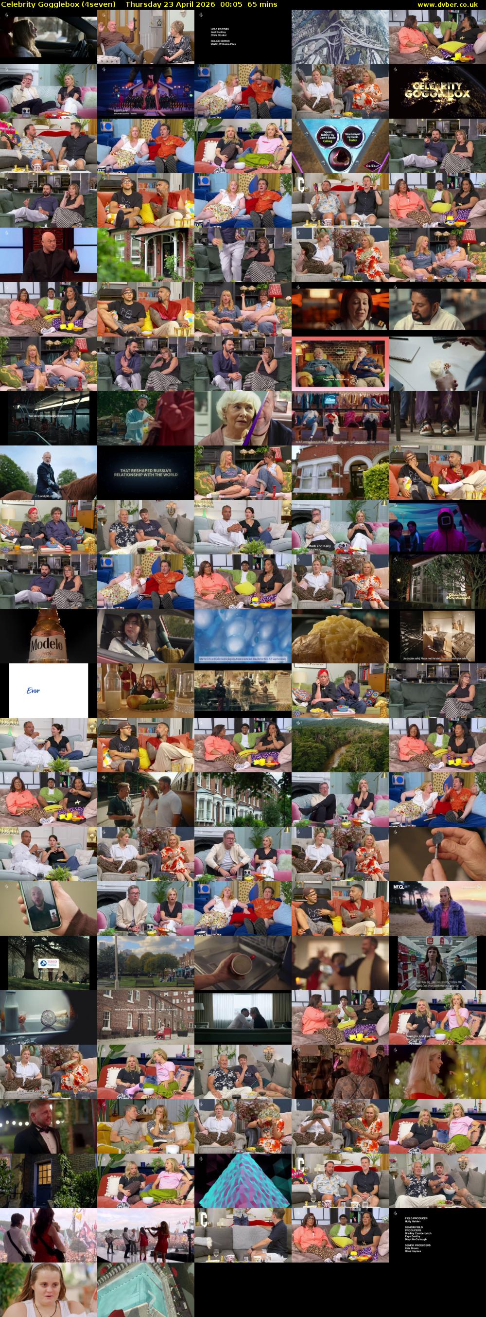 Celebrity Gogglebox (4seven) Thursday 23 April 2026 00:05 - 01:10