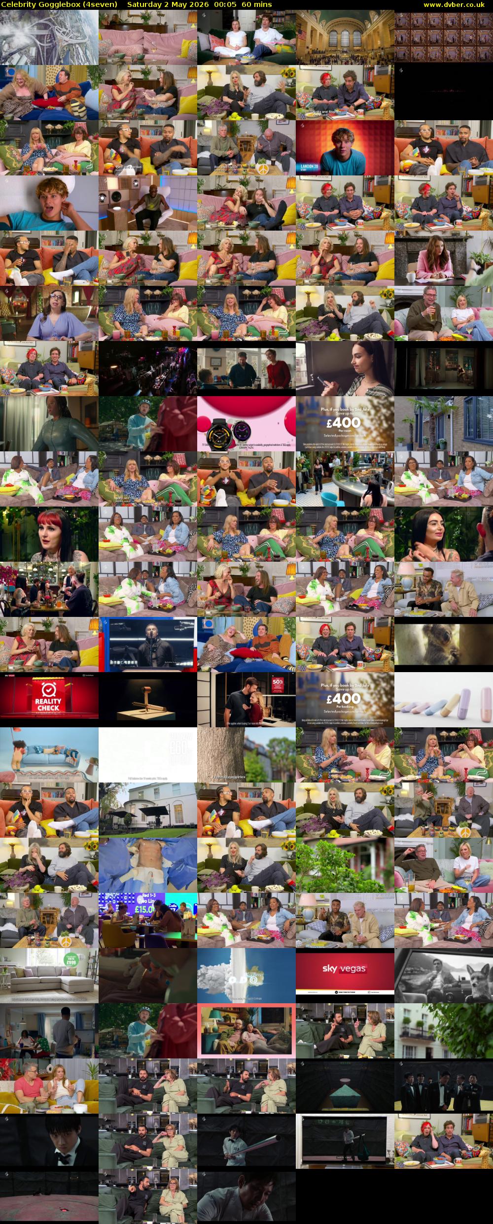Celebrity Gogglebox (4seven) Saturday 2 May 2026 00:05 - 01:05
