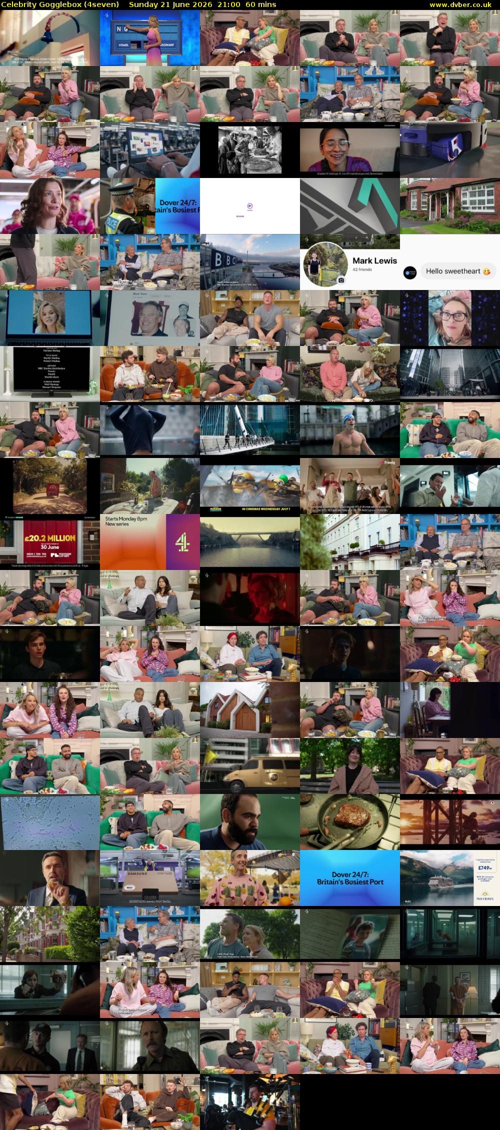 Celebrity Gogglebox (4seven) Sunday 21 June 2026 21:00 - 22:00