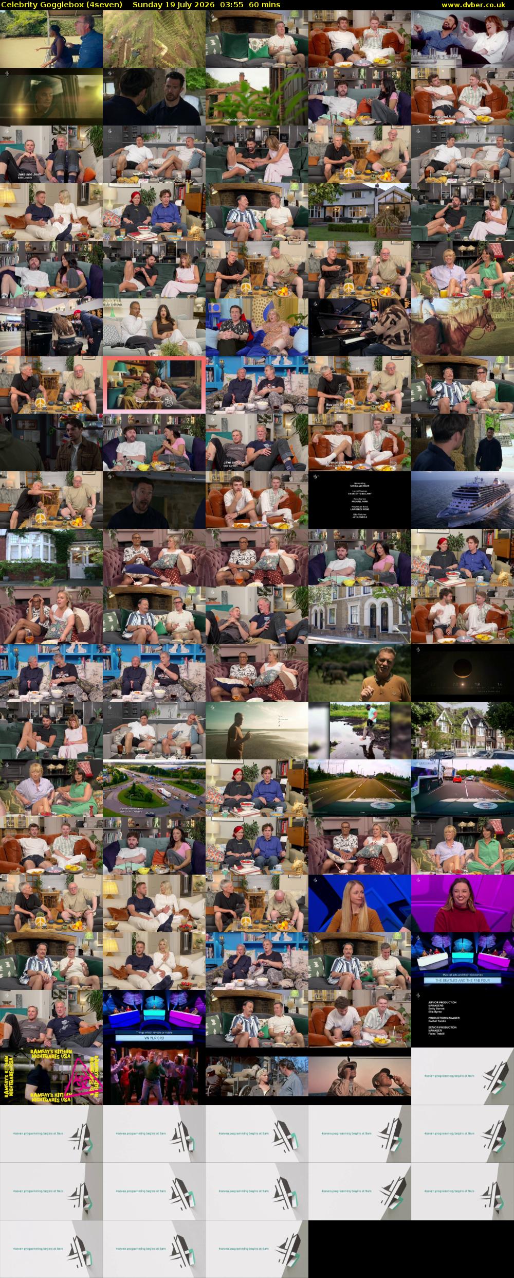 Celebrity Gogglebox (4seven) Sunday 19 July 2026 03:55 - 04:55