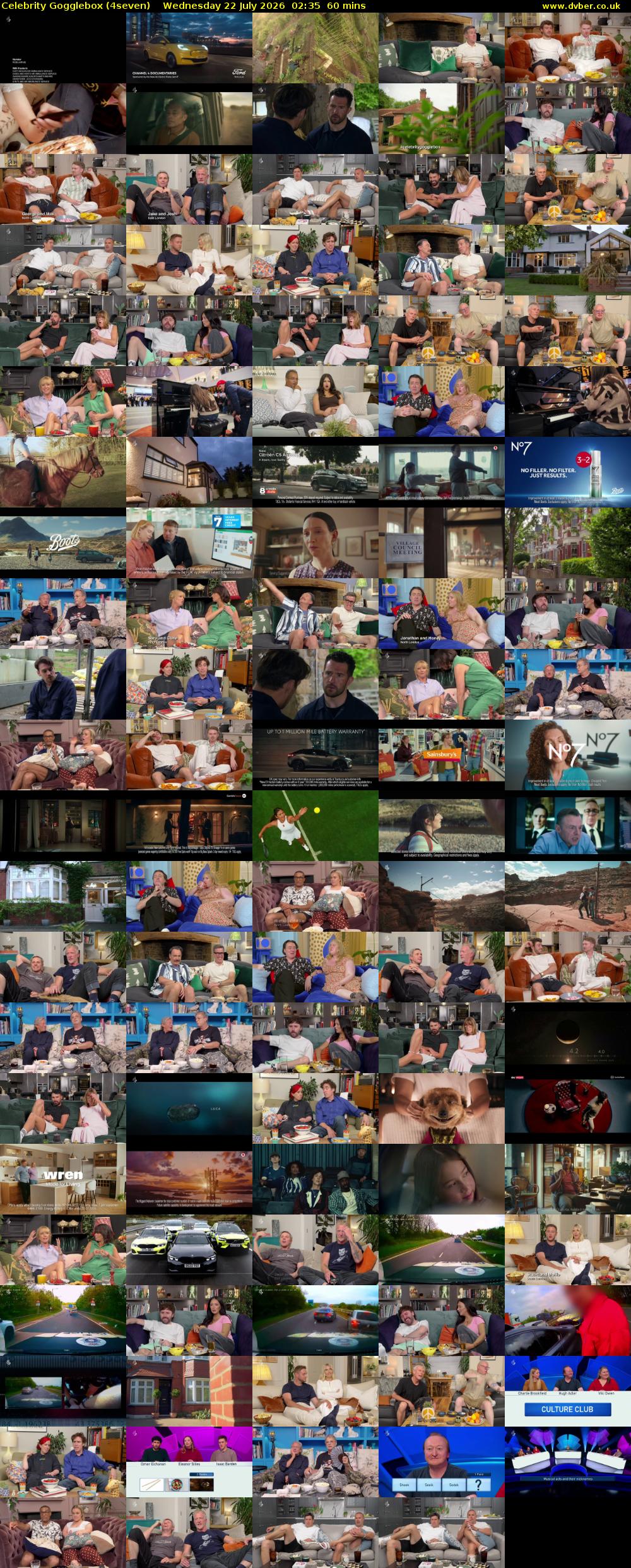Celebrity Gogglebox (4seven) Wednesday 22 July 2026 02:35 - 03:35