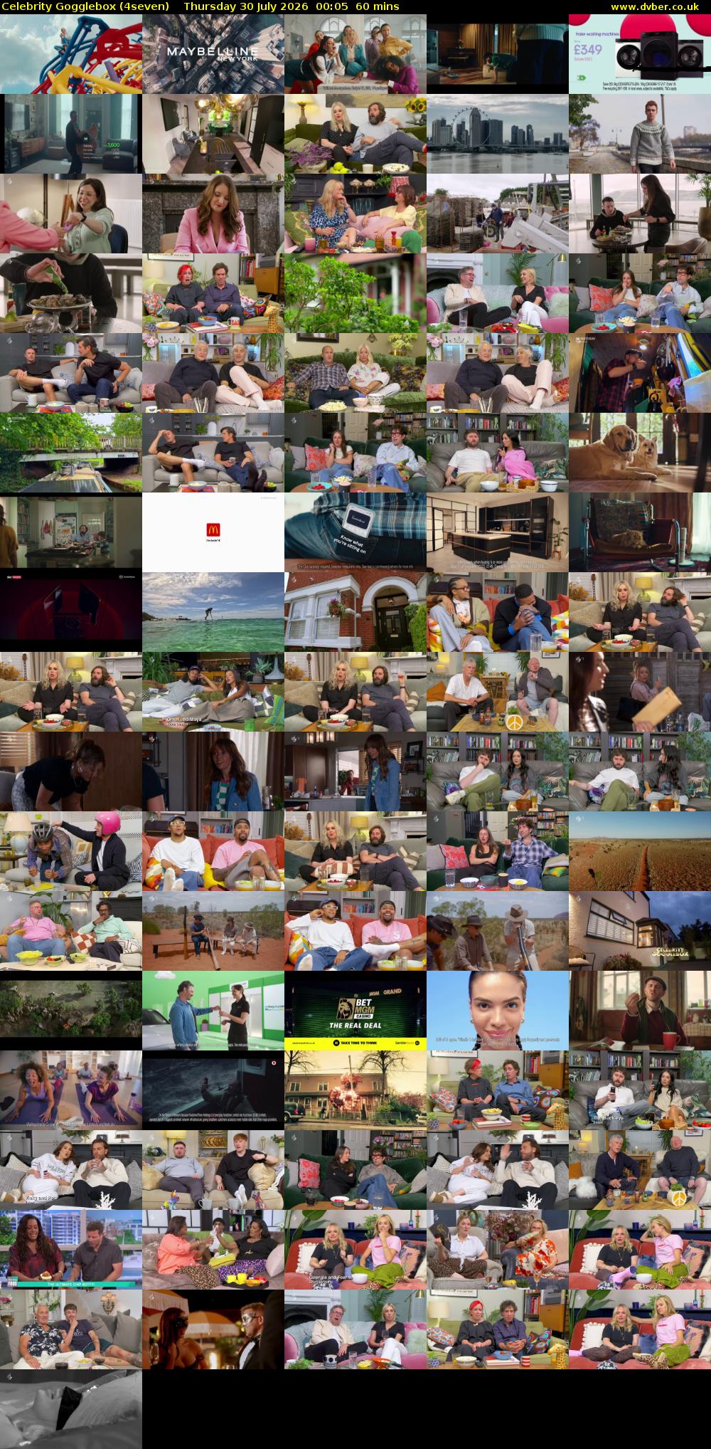Celebrity Gogglebox (4seven) Thursday 30 July 2026 00:05 - 01:05